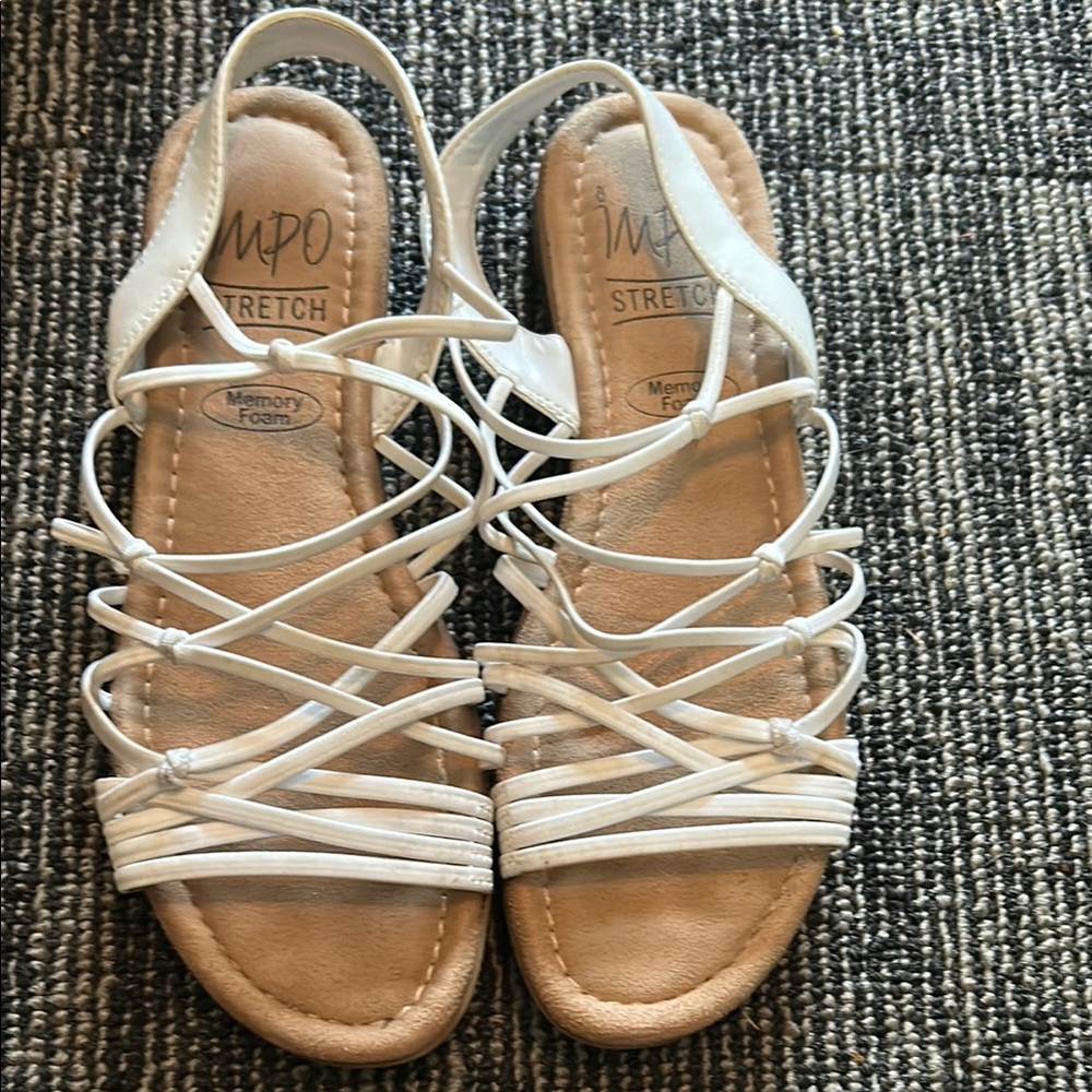 Impo White and Tan Gladiator Sandals